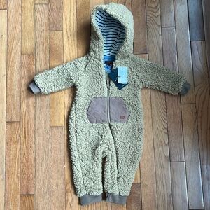 7 for all mankind 6-9 month Sherpa bodysuit boys brown